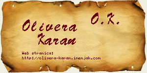 Olivera Karan vizit kartica